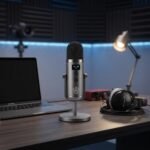 Desktop USB Condenser Microphone with Adjustable Desk Stand – Charcoal Grey - Image 2