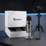 Desktop USB Condenser Microphone with Adjustable Desk Stand – Charcoal Grey - Image 3